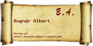 Bognár Albert névjegykártya