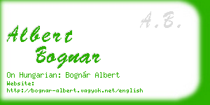 albert bognar business card
