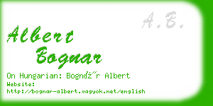 albert bognar business card